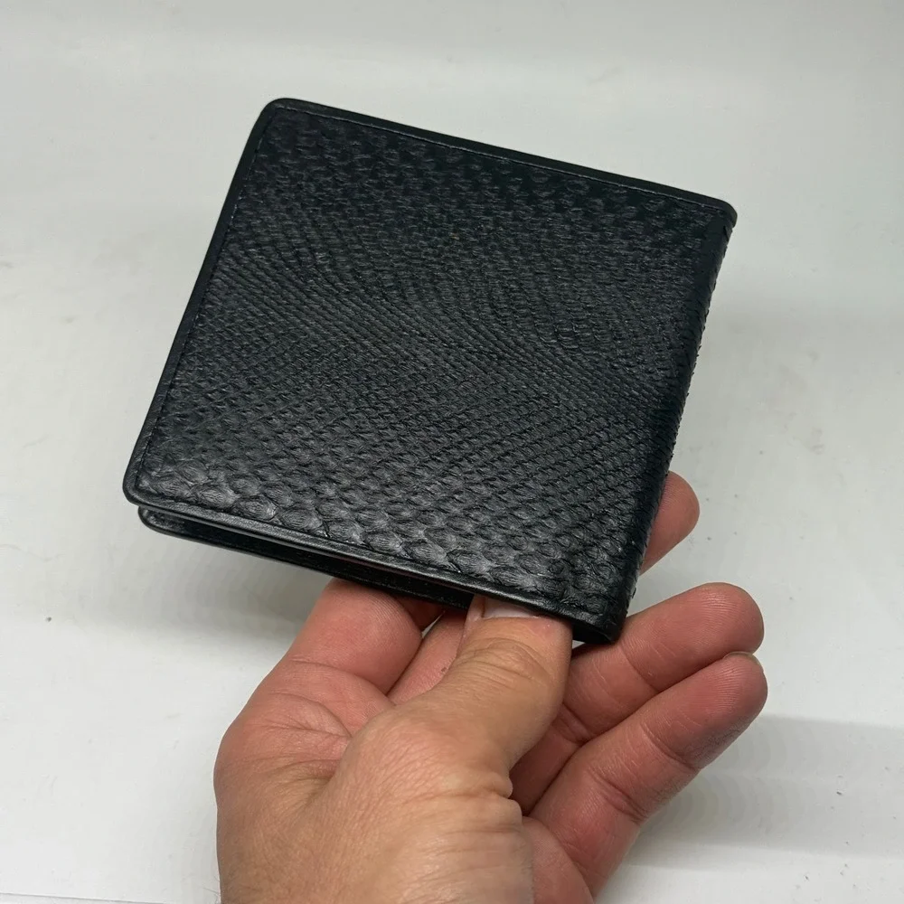 Black Python‎ Snakeskin Bi Fold Wallet with Coin Pouch Never Worn
